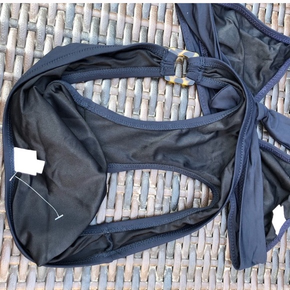 NWOT J.Crew Navy Bikini with Tortoise Shell Detail - Picture 3 of 3